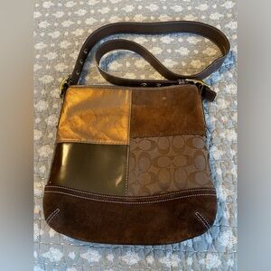 Coach Crossbody Brown Patchwork Bag EUC